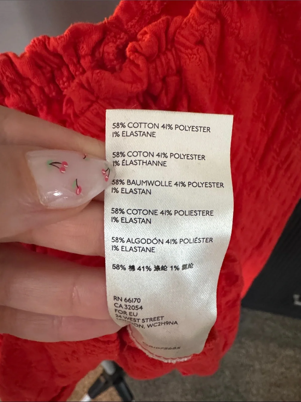 Red Ruched Button-Front Long Sleeve Crop Top